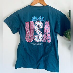 Simply Southern USA short sleeve girly preppy tee shirt youth medium